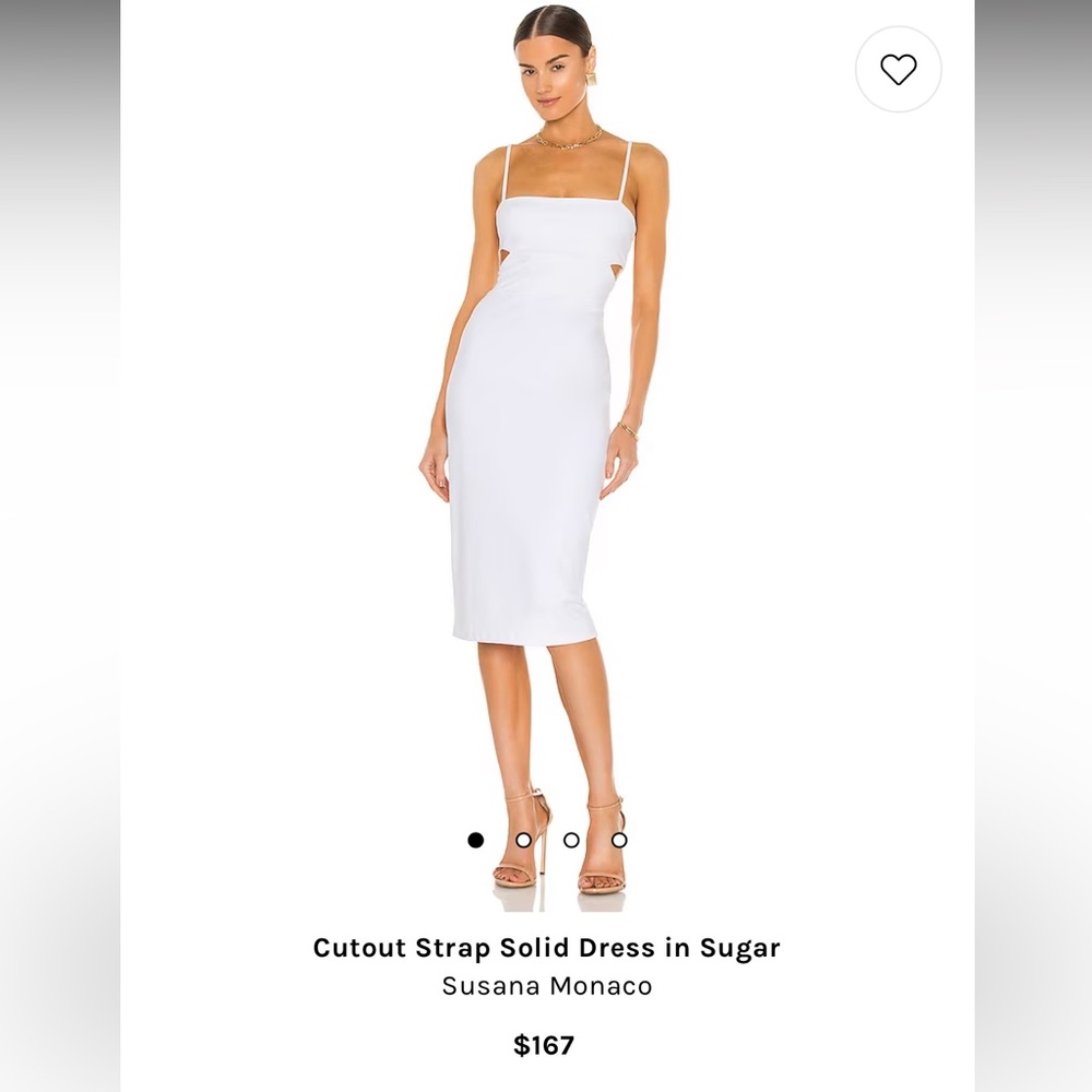 Cutout Strap Solid Dress In Sugar Revolve Susana Monaco NWT